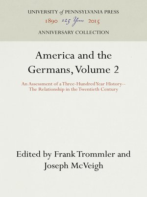 cover image of America and the Germans, Volume 2